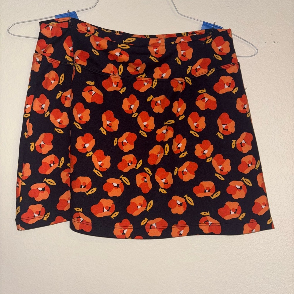 Title Nine Majestic Skort Navy Blue Orange Floral Womens Small Pickleball Golf